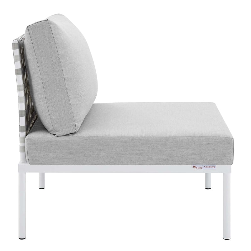 Modway Harmony 4-Piece Fabric Basket Weave Patio Seating Set in Taupe/Gray