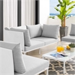 Modway Harmony 4-Piece Aluminum & Fabric Patio Seating Set in White/Gray