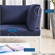 Modway Harmony 4-Piece Aluminum & Fabric Patio Seating Set in White/Navy