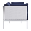 Modway Harmony 4-Piece Aluminum & Fabric Patio Seating Set in White/Navy