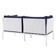 Modway Harmony 4-Piece Aluminum & Fabric Patio Seating Set in White/Navy