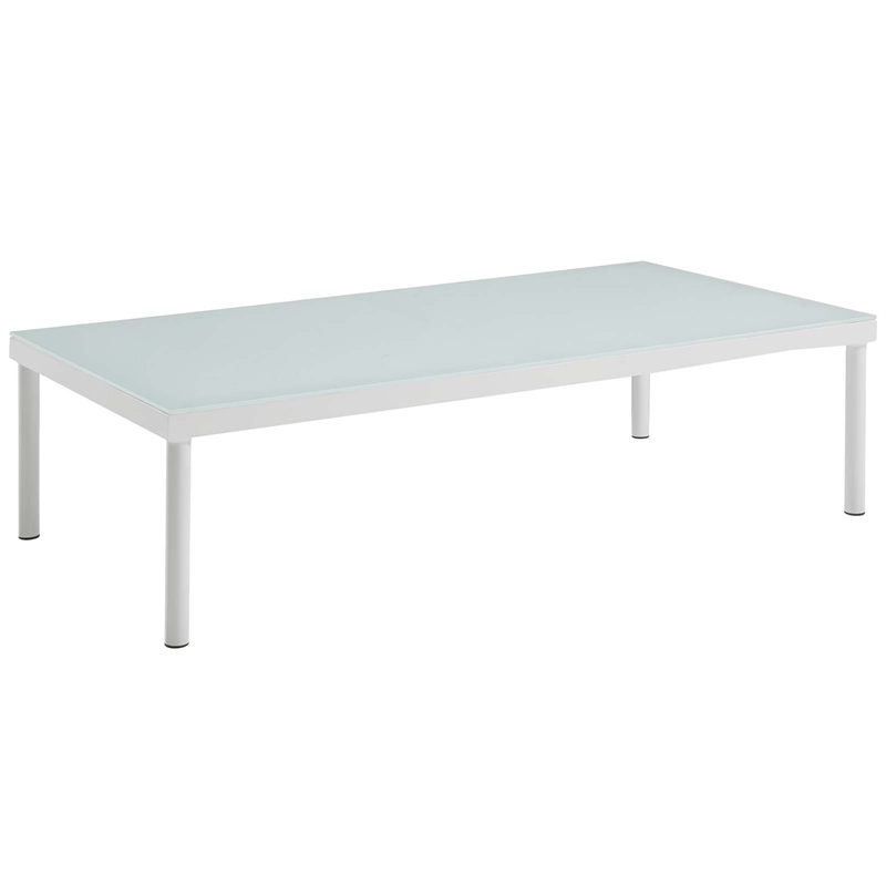 Modway Harmony 4-Piece Aluminum & Fabric Patio Seating Set in White/Navy