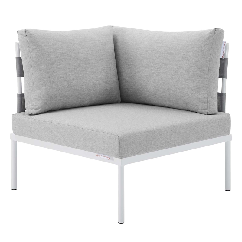 Modway Harmony 6-Piece Modern Fabric Patio Seating Set in Gray
