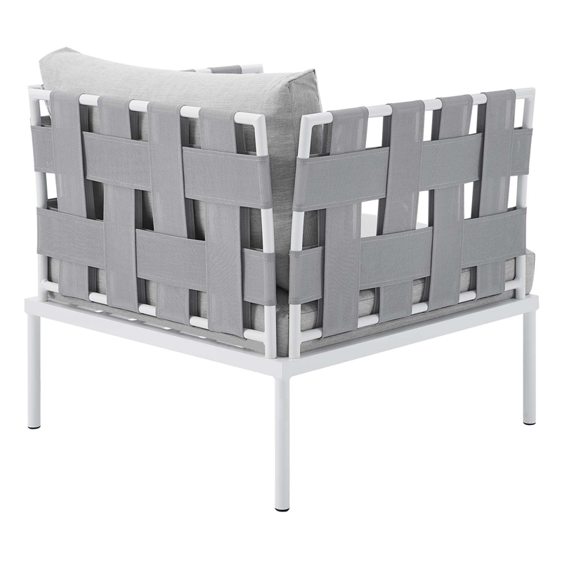 Modway Harmony 6-Piece Modern Fabric Patio Seating Set in Gray