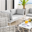 Modway Harmony 5-Piece Fabric Basket Weave Patio Seating Set in Taupe/Gray