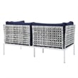 Modway Harmony 5-Piece Fabric Basket Weave Patio Seating Set in Taupe/Navy