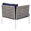 Modway Harmony 5-Piece Fabric Basket Weave Patio Seating Set in Tan/Navy