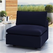 Modway Commix Fabric Upholstered Patio Armless Chair in Navy