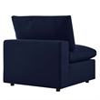 Modway Commix Fabric Upholstered Patio Armless Chair in Navy