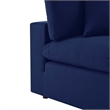 Modway Commix Fabric Upholstered Patio Armless Chair in Navy
