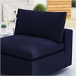Modway Commix Fabric Upholstered Patio Armless Chair in Navy