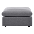 Modway Commix Modern Fabric Outdoor Patio Ottoman in Gray Finish