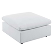 Modway Commix Modern Fabric Outdoor Patio Ottoman in White Finish