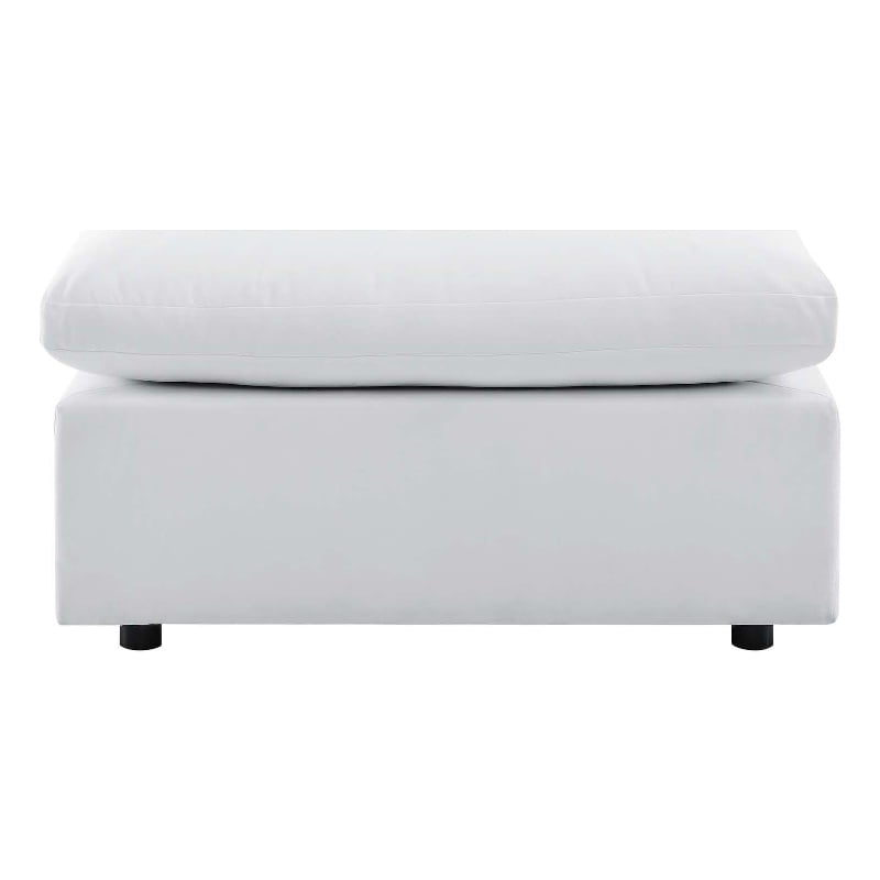 Modway Commix Modern Fabric Outdoor Patio Ottoman in White Finish