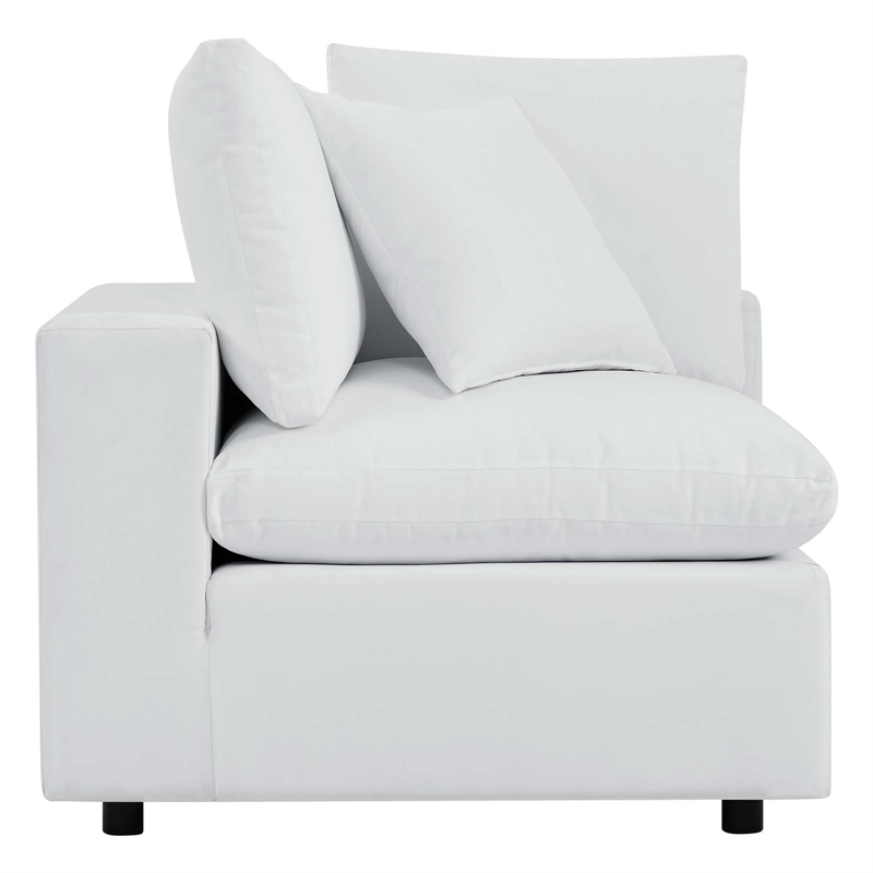 Modway Commix Modern Fabric Outdoor Patio Corner Chair in White