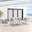 Modway Harmony 5-Piece Fabric & Aluminum Patio Furniture Set in Gray