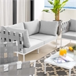 Modway Harmony 5-Piece Fabric & Aluminum Patio Furniture Set in Gray