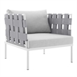 Modway Harmony 5-Piece Fabric & Aluminum Patio Furniture Set in Gray