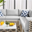 Modway Harmony 6-Piece Fabric Basket Weave Patio Sectional Sofa Set in Tan/Gray