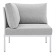 Modway Harmony 6-Piece Fabric Patio Sectional Sofa Set in White/Gray