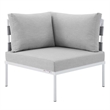 Modway Harmony 6-Piece Aluminum and Fabric Patio Sectional Sofa Set in Gray