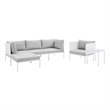 Modway Harmony 6-Piece Fabric Patio Seating Set in White/Gray