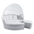Modway Scottsdale Fabric Canopy Patio Daybed in Light Gray/White