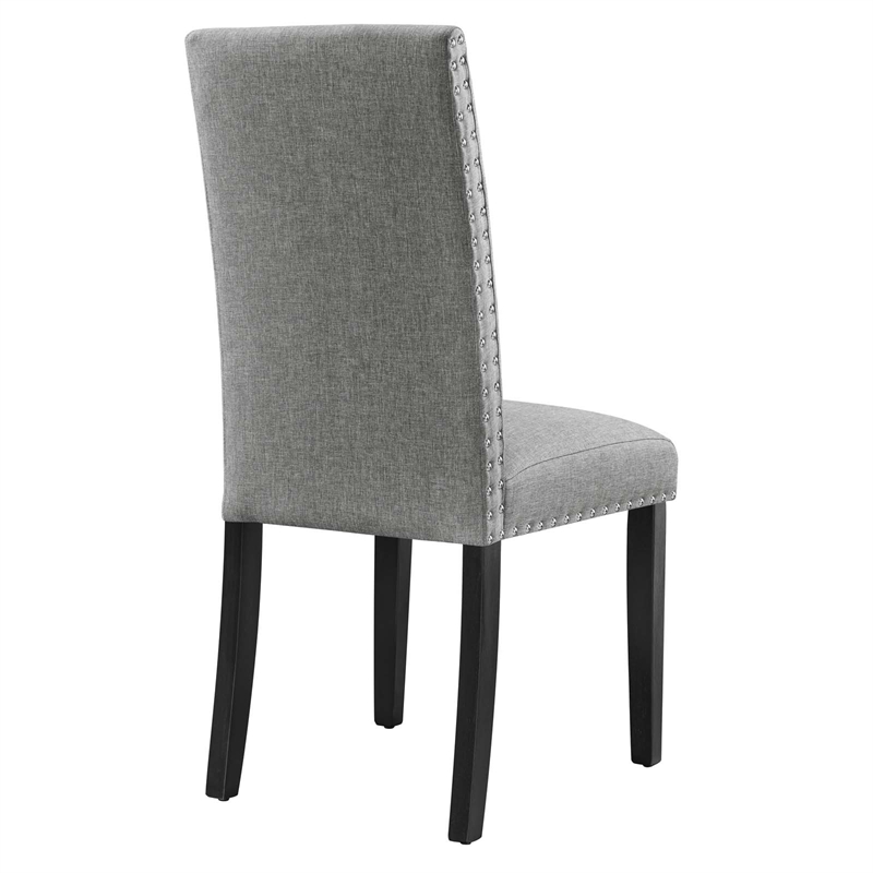 Modway Parcel Wood and Upholstered Fabric Dining Side Chair in Light Gray