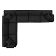 Modway Commix 6-Piece Down Filled Overstuffed Fabric Sectional Sofa Set in Black