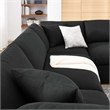 Modway Commix 6-Piece Down Filled Overstuffed Fabric Sectional Sofa Set in Black