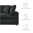 Modway Commix 6-Piece Down Filled Overstuffed Fabric Sectional Sofa Set in Black