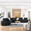 Modway Commix 6-Piece Down Filled Overstuffed Fabric Sectional Sofa Set in Black