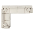 Modway Commix 6-Piece Down Filled Overstuffed Fabric Sectional Sofa Set in Beige