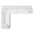 Modway Commix 6-Piece Down Filled Overstuffed Fabric Sectional Sofa Set in White