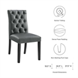 Modway Duchess Solid Wood and Vinyl Dining Chairs in Gray (Set of 2)