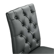 Modway Duchess Solid Wood and Vinyl Dining Chairs in Gray (Set of 2)