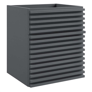 Modway Render 17&quot MDF Wood Wall-Mount Bathroom Vanity Cabinet in Gray