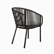 Modway Harbor Aluminum and Fabric Outdoor Armchair in Charcoal Gray