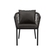 Modway Sailor Aluminum and Fabric Outdoor Patio Dining Armchair in Charcoal