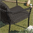 Modway Sailor Aluminum and Fabric Outdoor Patio Dining Armchair in Charcoal