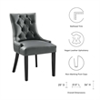 Modway Regent Solid Wood and Tufted Vegan Leather Dining Chair in Gray