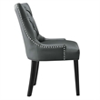 Modway Regent Solid Wood and Tufted Vegan Leather Dining Chair in Gray