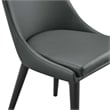Modway Viscount Solid Wood and Vegan Leather Dining Chair in Gray