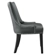 Modway Marquis Solid Wood and Vegan Leather Dining Chair in Gray