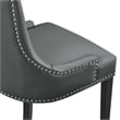 Modway Marquis Solid Wood and Vegan Leather Dining Chair in Gray