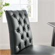 Modway Duchess Solid Wood and Button Tufted Vegan Leather Dining Chair in Gray