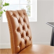 Modway Duchess Solid Wood and Button Tufted Vegan Leather Dining Chair in Tan