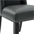 Modway Baron Solid Wood and Vegan Leather Dining Chair in Gray
