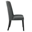 Modway Baron Solid Wood and Vegan Leather Dining Chair in Gray