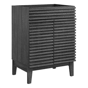 Modway Render Modern Style Wood Bathroom Vanity Cabinet in Charcoal